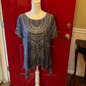 French Blue top w studs and pearl decor sz1x